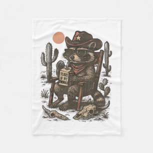 Cowboy-Waschbär Lustiger Western Fleecedecke