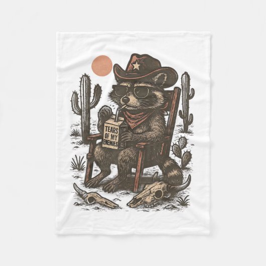 Cowboy-Waschbär Lustiger Western Fleecedecke (Vorderseite)