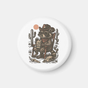 Cowboy-Waschbär Lustiger Western  Magnet