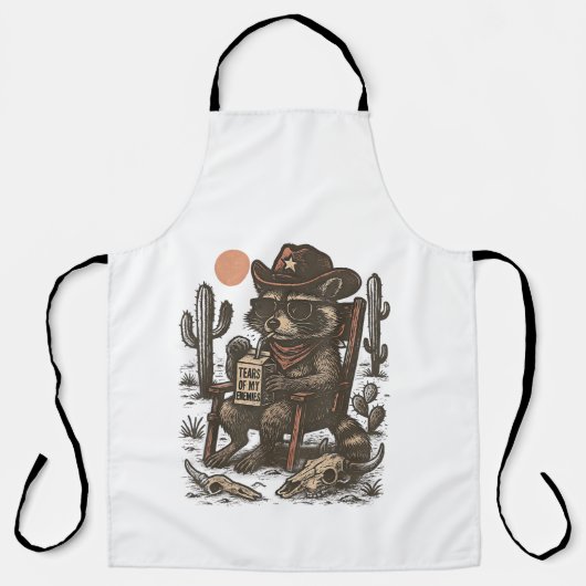 Cowboy-Waschbär Lustiger Western  Schürze (Vorderseite)