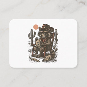 Cowboy-Waschbär Lustiger Western Visitenkarte