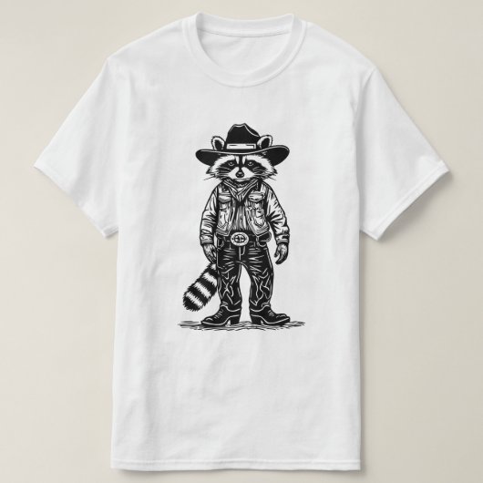 Cowboy-Waschbär T-Shirt (Design vorne)