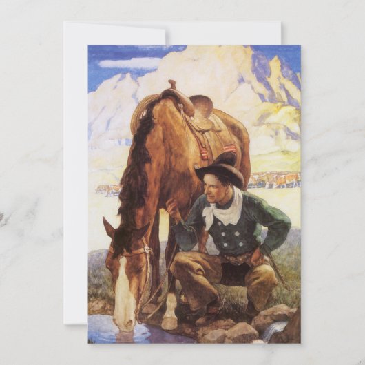 Cowboy Watering Seines Pferdes durch NC Wyeth, Vin (Vorderseite)