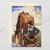 Cowboy Watering Seines Pferdes durch NC Wyeth, Vin (Vorne/Hinten)