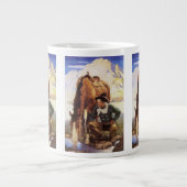 Cowboy Watering Seines Pferdes durch NC Wyeth, Vin Jumbo-Tasse (Vorderseite)