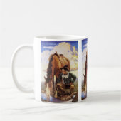 Cowboy Watering Seines Pferdes durch NC Wyeth, Vin Kaffeetasse (Links)