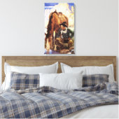 Cowboy Watering Seines Pferdes durch NC Wyeth, Vin Leinwanddruck (Insitu (Schlafzimmer))
