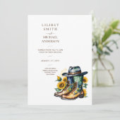 Cowboy Wedding Birthday Baby Shower Rente Einladung (Stehend Vorderseite)