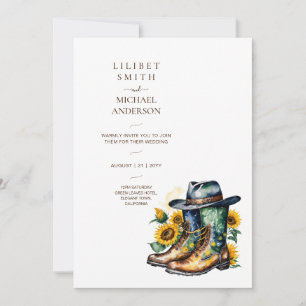 Cowboy Wedding Birthday Baby Shower Rente Einladung