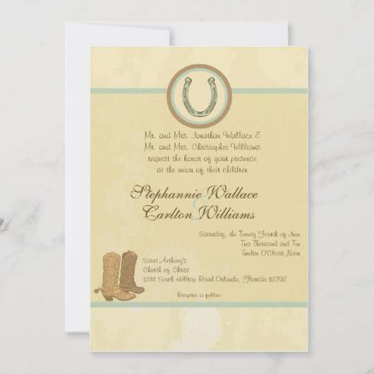 Cowboy Wedding Einladung (Vorderseite)