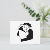 Cowboy Wedding Kiss Postkarte (Stehend Vorderseite)