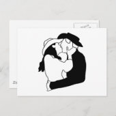 Cowboy Wedding Kiss Postkarte (Vorne/Hinten)