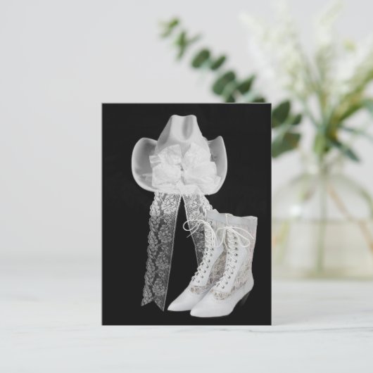 Cowboy Wedding Postkarte (Stehend Vorderseite)
