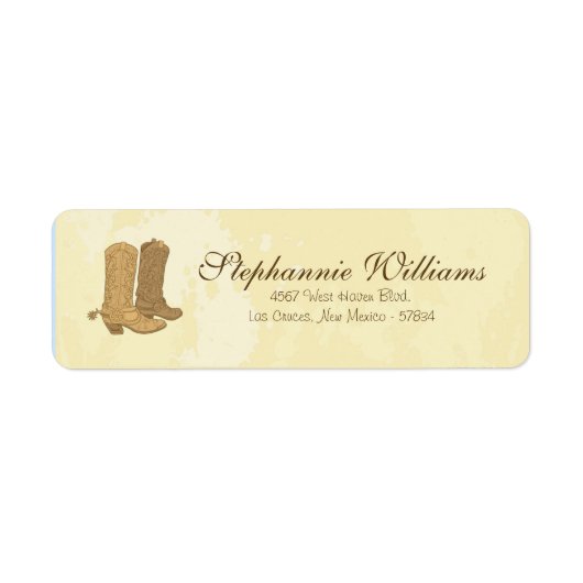 Cowboy Wedding Return Address Label (Vorne)
