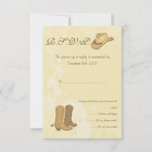 Cowboy Wedding RSVP Card Einladung