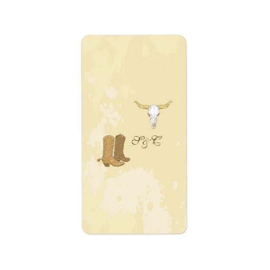 Cowboy Wedding Small Hershey's Wrapper Adressaufkleber (Vorne)