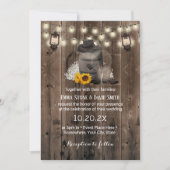 Cowboy Wedding Sunflower Lantern Rustic Barn Wood Einladung (Vorderseite)