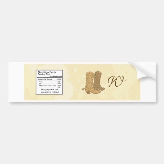 Cowboy Wedding Water Flasche Label Autoaufkleber (Vorne)