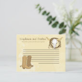 Cowboy Wedding Writable Advice Card Hinweiskarte (Stehend Vorderseite)