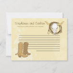 Cowboy Wedding Writable Advice Card Hinweiskarte<br><div class="desc">Diese bezaubernden, schriftlichen Advice Cards sind perfekte Ergänzung zu jeder Hochzeit. Gib diese Karten einfach an deine Gäste, zusammen mit den schönen Tips Sharpie Stiften. Ihre Gäste können sich dann alle Ratschläge für die neue Braut und den neuen Bräutigam notieren. Diese sind in einer Größe von 4, 25" x 5,...</div>