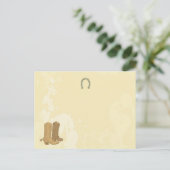 Cowboy Wedding Writable Platzkarte Postkarte (Stehend Vorderseite)