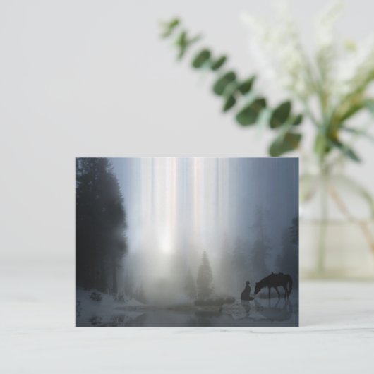 Cowboy Weihnachten mit Pferdepostkarte (Stehend Vorderseite)