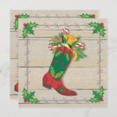 Cowboy Weihnachten-Party Einladungen (Vorne/Hinten)