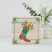 Cowboy Weihnachten-Party Einladungen (Stehend Vorderseite)