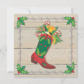 Cowboy Weihnachten-Party Einladungen (Vorderseite)