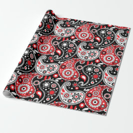 Cowboy Weihnachten Roter Paisley Country Western Geschenkpapier