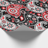 Cowboy Weihnachten Roter Paisley Country Western Geschenkpapier (Ecke)