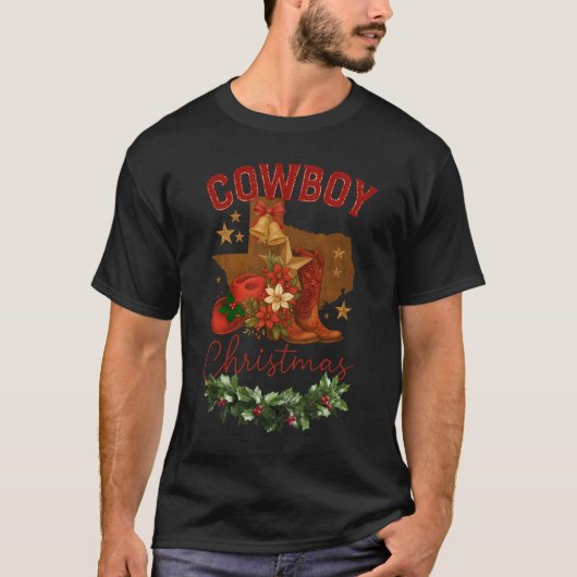 Cowboy-Weihnachten T-Shirt (Vorderseite)