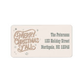 Cowboy Weihnachten Western Frohe Weihnachten Y'all Adressaufkleber (Vorne)