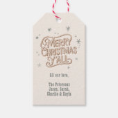 Cowboy Weihnachten Western Frohe Weihnachten Y'all Geschenkanhänger (Vorderseite)