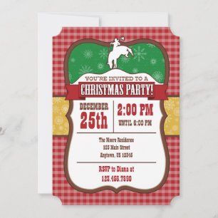 Cowboy Weihnachts-Party Einladung
