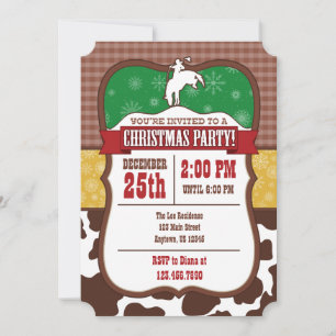 Cowboy Weihnachts-Party Einladung