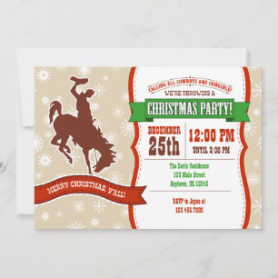 Cowboy Weihnachts-Party Einladung