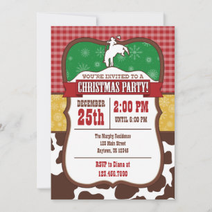 Cowboy Weihnachts-Party Einladung