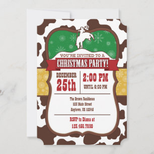 Cowboy Weihnachts-Party Einladung