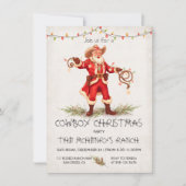 Cowboy Weihnachtsbeleuchtung Einladung (Vorderseite)