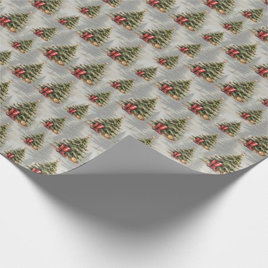 Cowboy Weihnachtsblatt Geschenkpapier (Ecke)