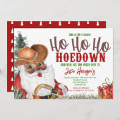 Cowboy Weihnachtseinladung, Landhaus Einladung (Vorne/Hinten)