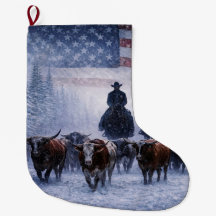 Cowboy-Weihnachtsgeist mit Rindern