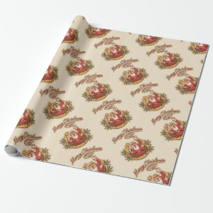 Cowboy Weihnachtsmann Geschenkpapier