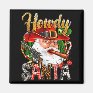 Cowboy Weihnachtsmann Howdy Weihnachten Western Co Magnet