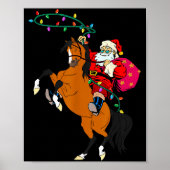 Cowboy-Weihnachtsmann reitet auf einem Pferd Weihn Poster (Vorne)