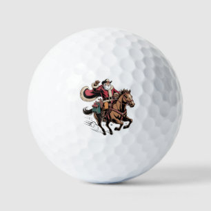 Cowboy Weihnachtsmann Reitet Ein Pferd Weihnachten Golfball
