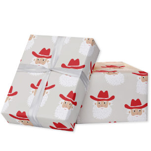 Cowboy Weihnachtsmann Weihnachten Geschenkpapier