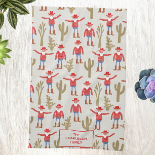Cowboy Weihnachtsmann Weihnachten Personalisiert Geschirrtuch