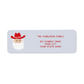 Cowboy-Weihnachtsmann-Weihnachts-Rücksendeadresse (Vorne)
